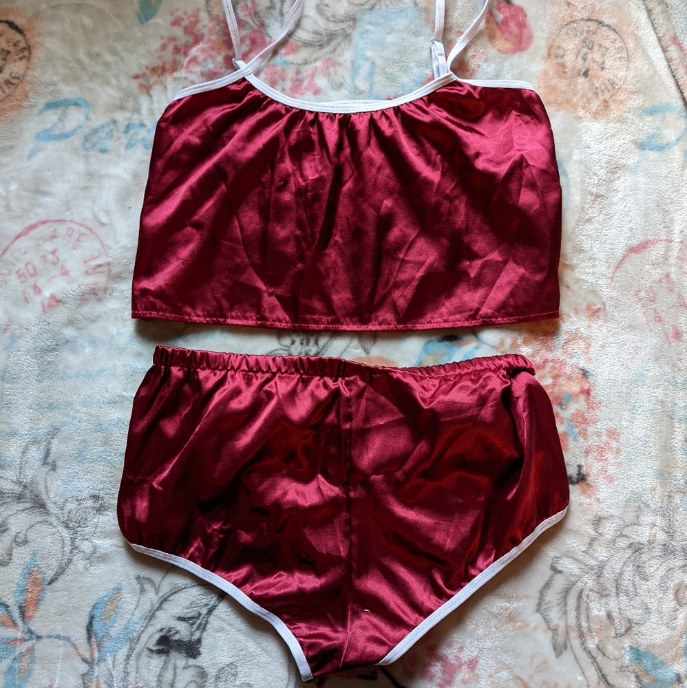 Red silk PJs